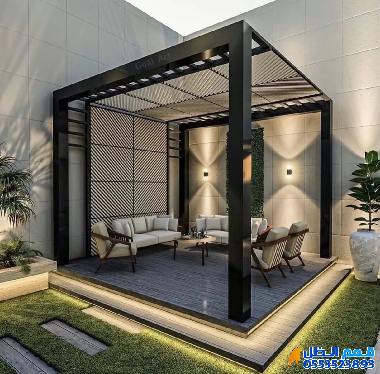 جلسات وشلالات جدارية وتصميم نوافيرفي أحياء شمال الرياض 